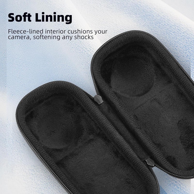 BRDRC Carrying Case for Insta 360 X4 X5 (for Original Lens Cap), Portable Small Storage Bag Protective Cover Hard Shell Travel Protector with Wrist Strap Carabiner for Insta360 X4 X5 Accessories - Image 5